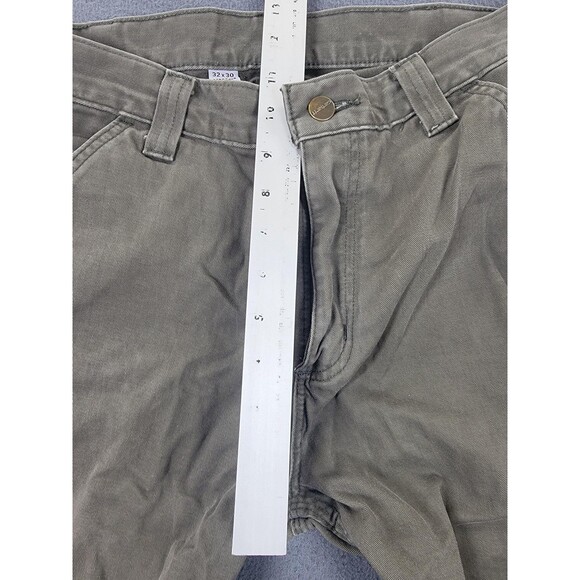Carhartt Pants Mens 32x30 Olive Green Washed Twill Dungaree Utility Work B324 - Picture 9 of 14